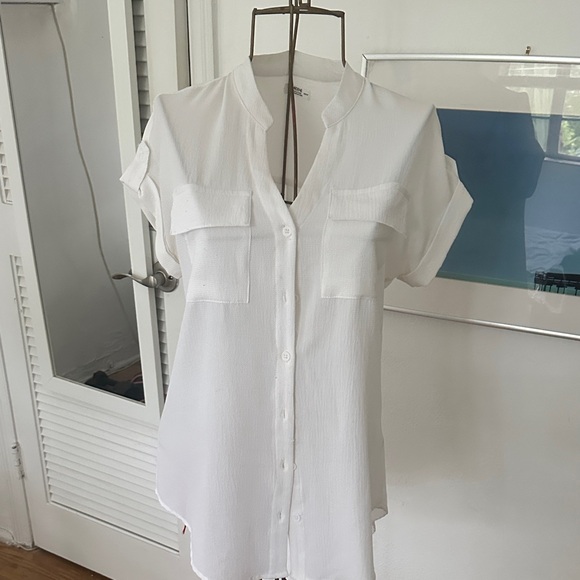 Ardene White Short Sleeve Blouse - Picture 1 of 2
